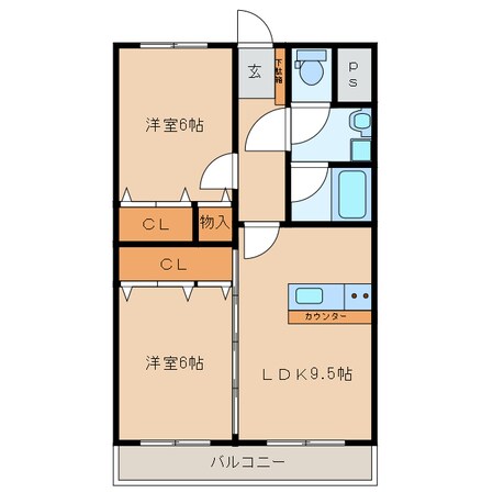 スプリームつつい.Ⅱの物件間取画像